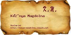 Kánya Magdolna névjegykártya