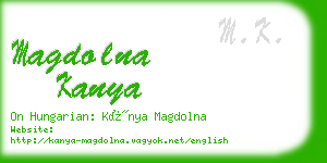 magdolna kanya business card